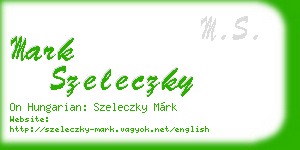 mark szeleczky business card